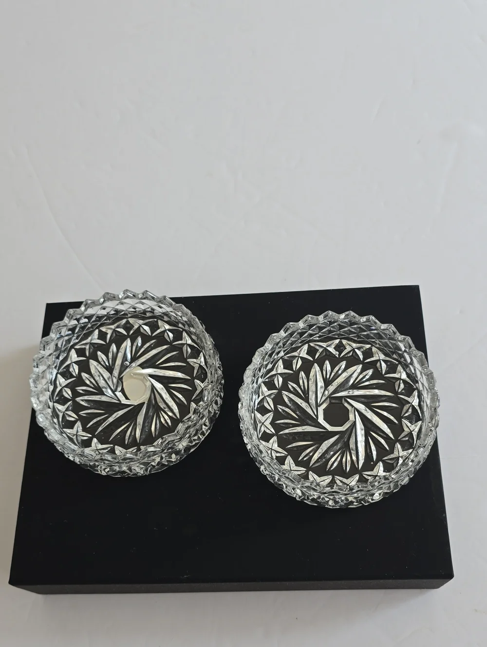 Vintage The European Collection Set Of 2 Crystal  Coasters Bowls Germany